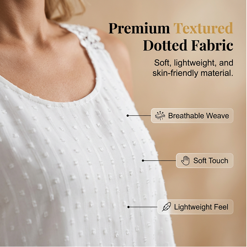 üëó Elegant Dot Lace Strap Tank Top üíï