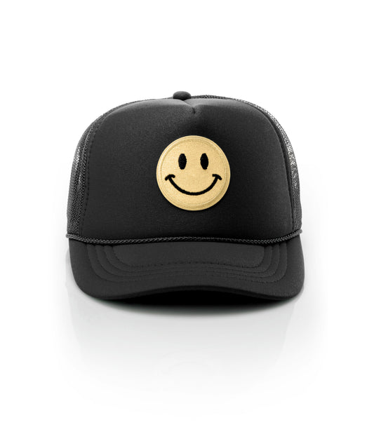 Kids Glitter Smiley Face Trucker Hat