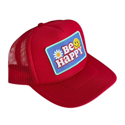 Be Happy Patch Trucker Hat