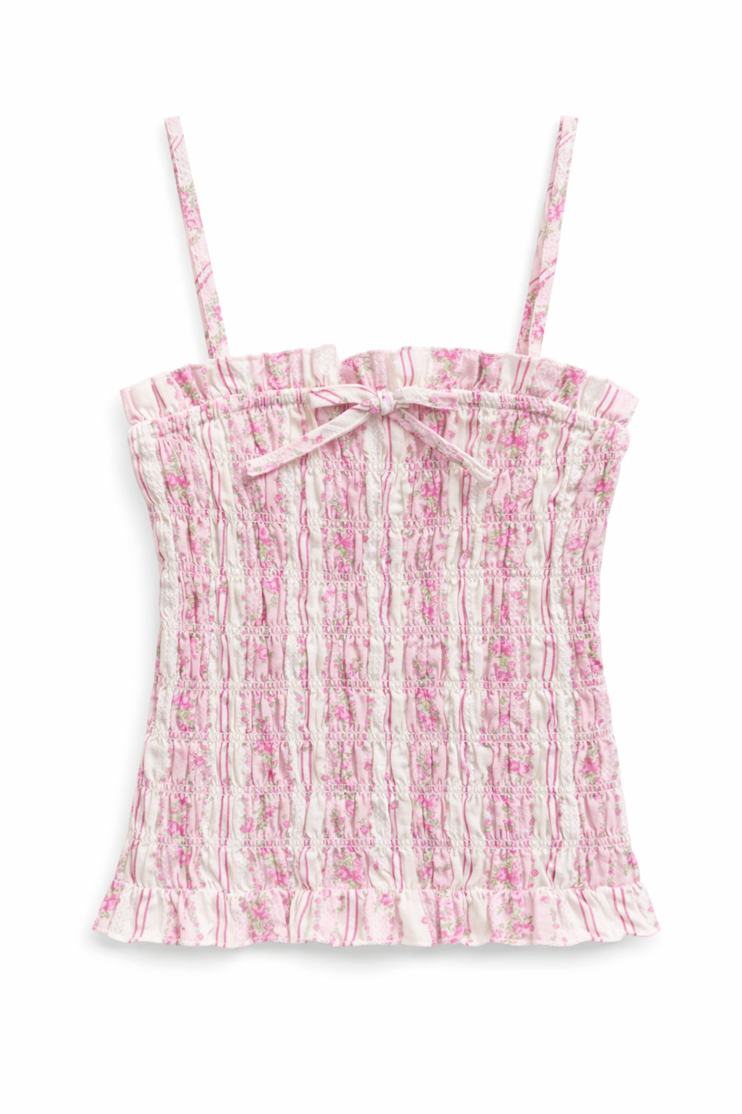 TWEEN ALMA PRINTED GATHERED CAMI TOP
