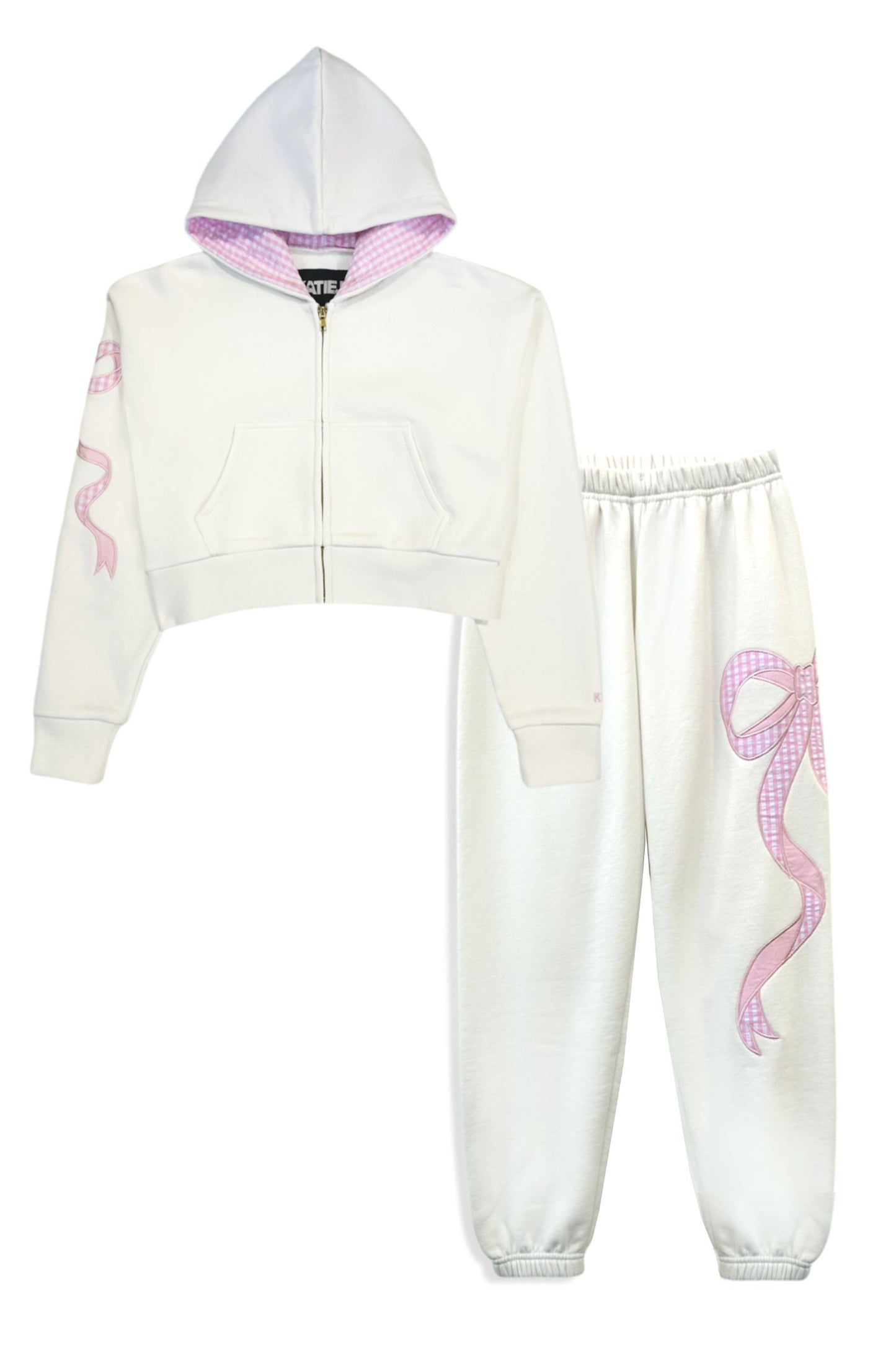 TWEEN DYLAN BOW APPLIQUE ZIP HOODIE