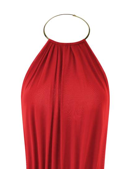 EVANNA MINI DRESS - DEEP RED