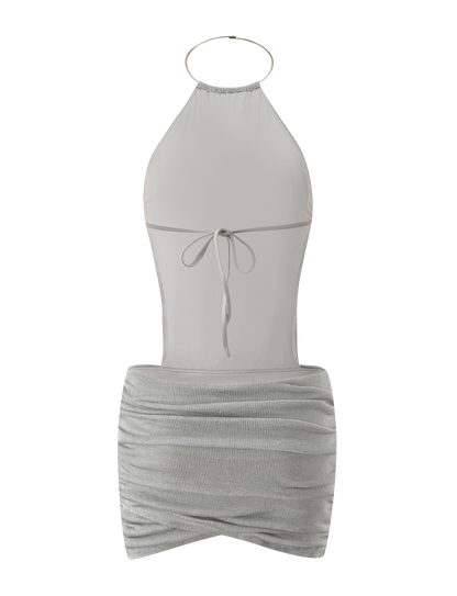 EVANNA MINI DRESS - SILVER