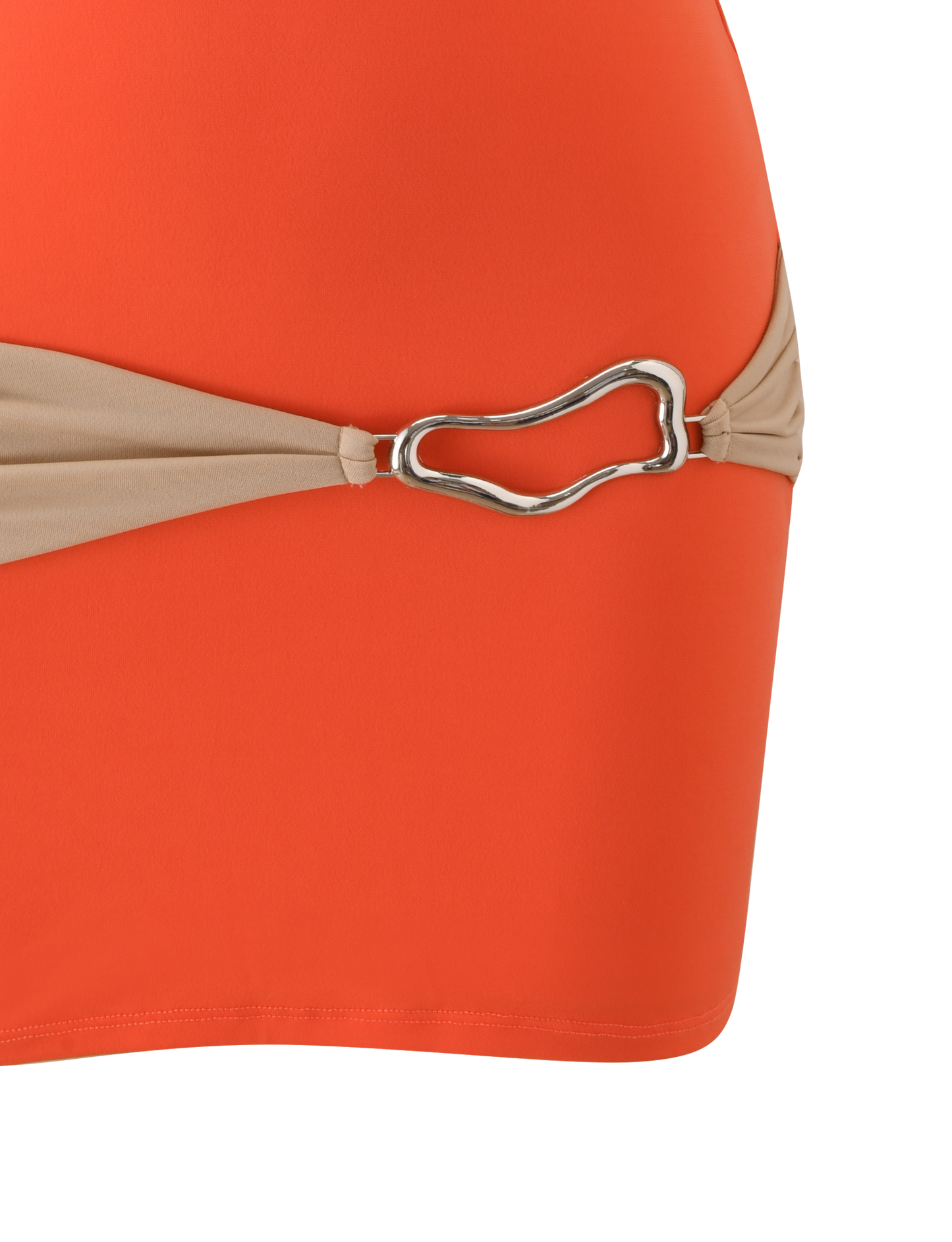 EOS MINI DRESS - PERSIMMON AND TAUPE
