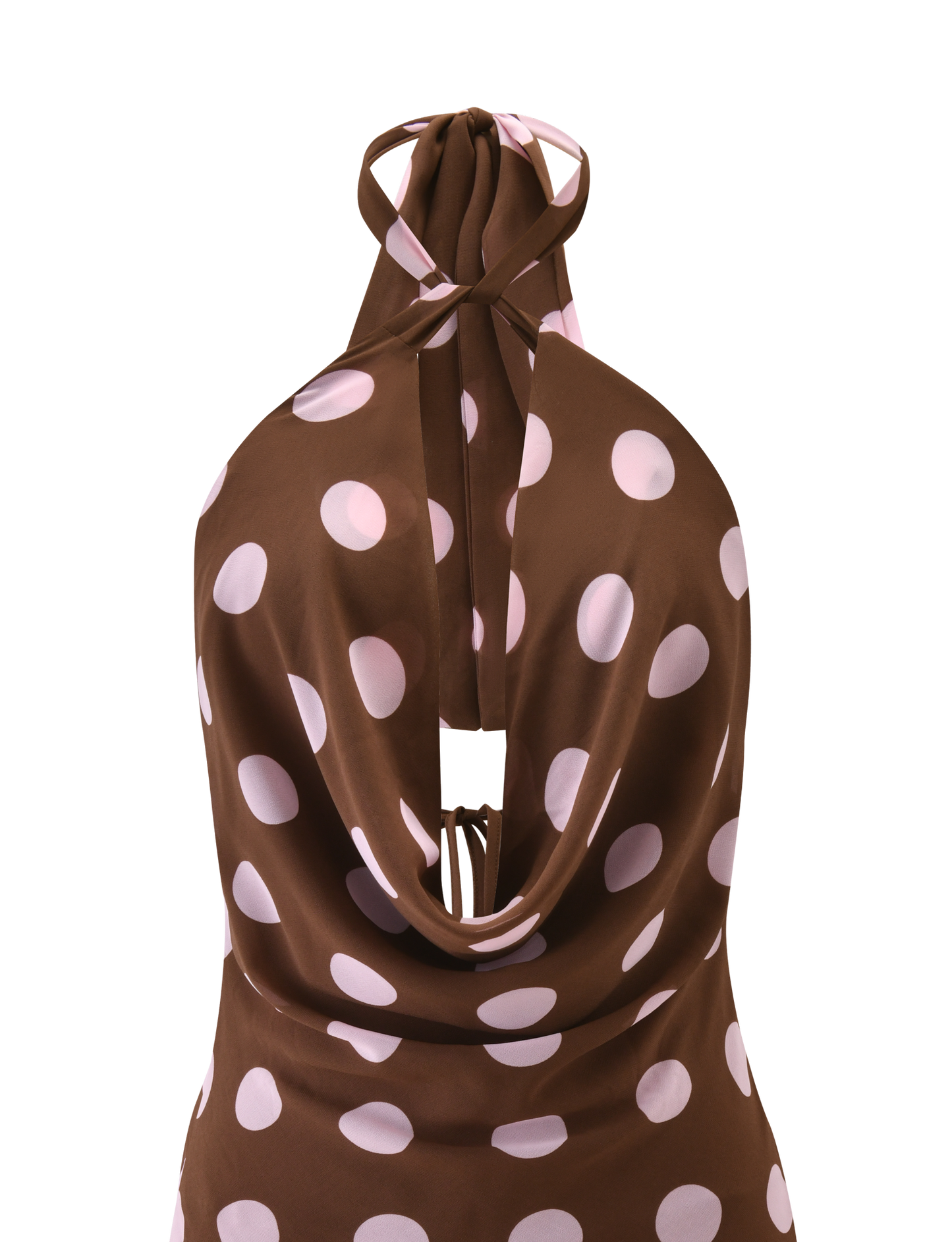 ZYLA MINI DRESS - BROWN AND PINK DOT