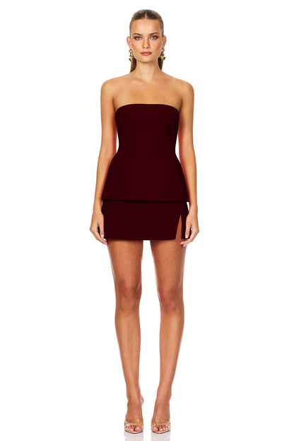 Nookie Caroline Mini Skirt - Wine