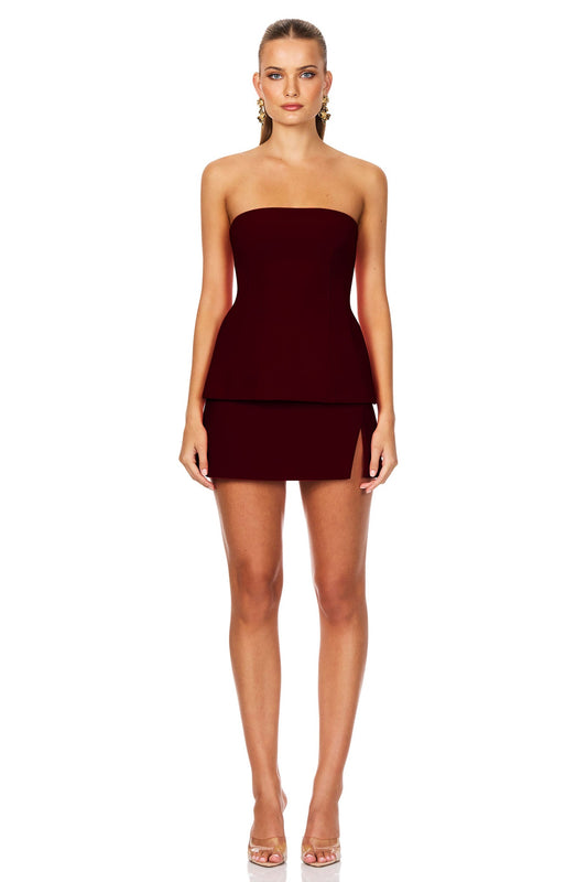 Nookie Caroline Mini Skirt - Wine