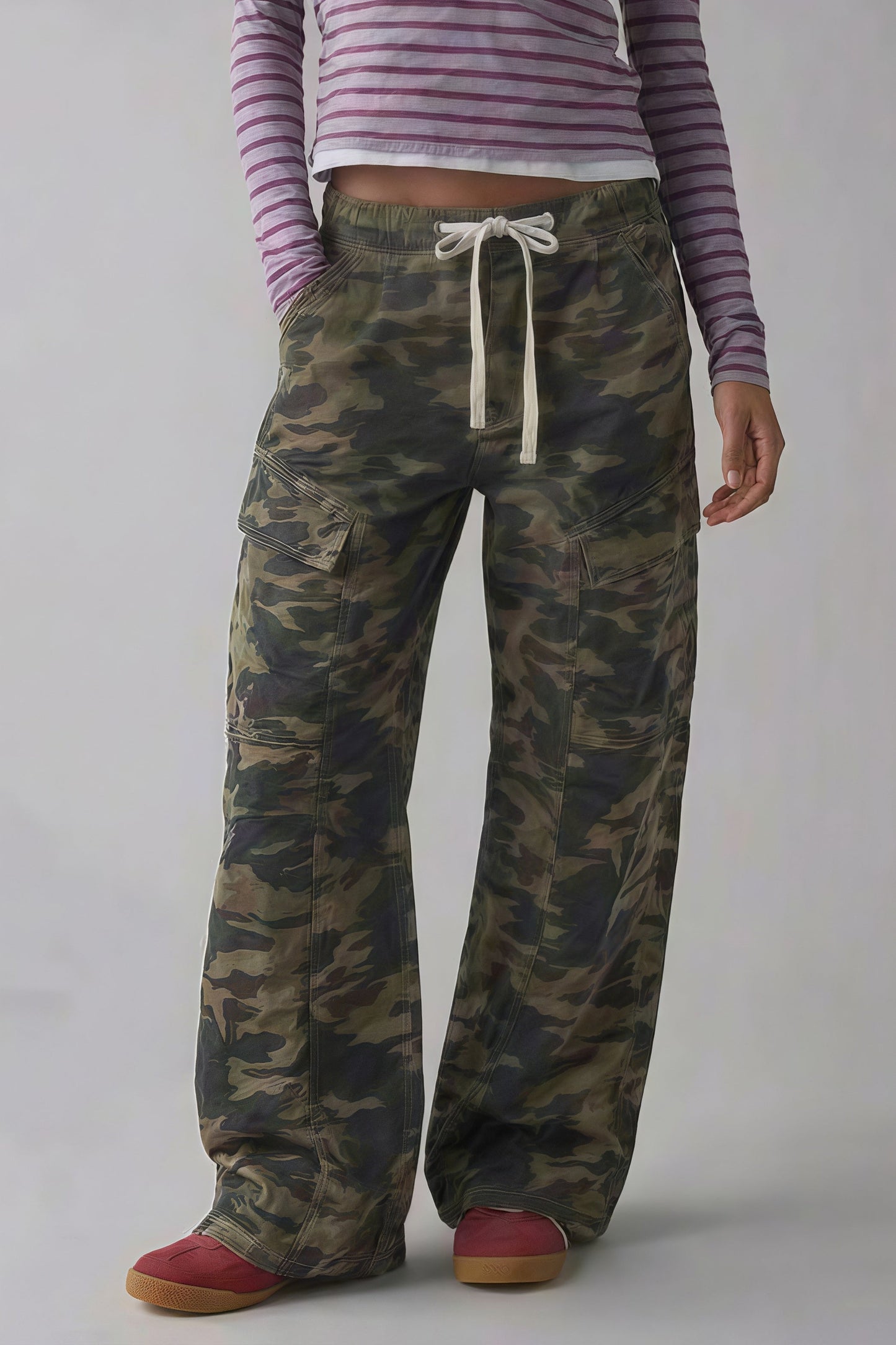 Street Tie Casual Loose Pocket Jeans