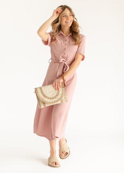 Essential Gauze Shirt Dress - FINAL SALE