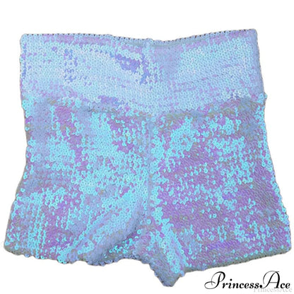 Shiny Sequin Pencil High Waist Mini Shorts