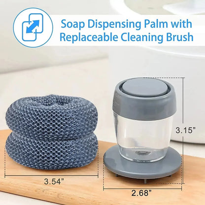 Kitchen Soap Press Dispensing Palm Brush ‚Äì Built-In Soap Dispenser & Ergonomic Grip üßº