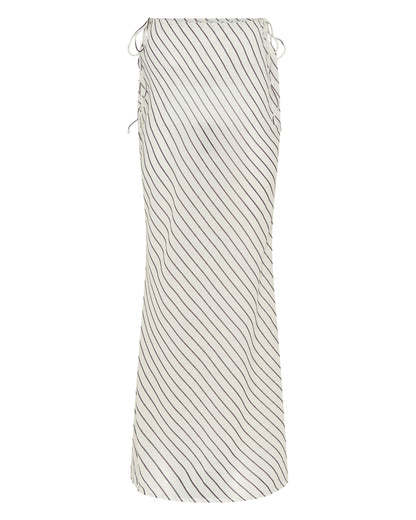 Luminous Maxi Skirt Cream/Choc Stripe